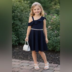 SPEECHLESS Just Had to have! Cute & Sassy Size:12 Navy Asymmetrical ONE Shoulder